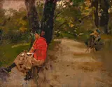 Raffaele Ragione, Mulher Sentada, óleo sobre tela