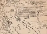 Chanina, Desenhos para ilustração de livro de Autran Dourado, nanquim sobre papel