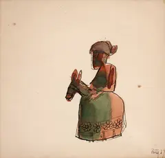 Bumba Meu Boi by Poty Lazzarotto, 1967, aquarela e nanquim sobre papel, offered Mar 2020