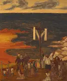 E. P. Sigaud, Os Missionarios, 1971, óleo sobre cartão colado em placa