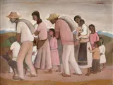 Os Camponeses by Fulvio Pennacchi, 1988, óleo sobre placa, offered Mar 2020