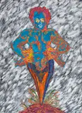 Alex Flemming, A Cariátide, 1987, acrílica sobre tela