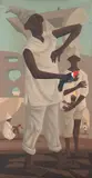 Homem com Pássaro by Clóvis Graciano, 1968, óleo sobre tela, offered Mar 2020