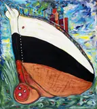 Luiz Hermano, Navio, 1987, óleo sobre tela