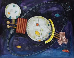 Órbita by Luiz Hermano, 1987, acrílica sobre tela, offered Mar 2020