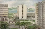 Menotti Del Picchia, Aeroporto Santos Dumont Visto do meu Apartamento, 1959, óleo sobre tela
