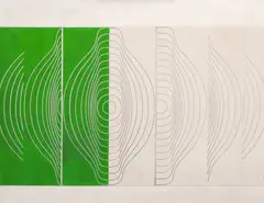 IN=X by Yutaka Toyota, 1969, técnica mista sobre madeira, offered Mar 2020