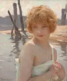 Paul Émile Chabas, Menina, óleo sobre madeira