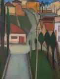 Rua Maestro Cardim by Arcangelo Ianelli, 1955, óleo sobre tela, offered Mar 2020