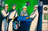 Aldemir Martins, Médicos, 1968, técnica mista sobre papel