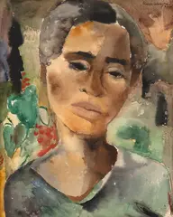 Retrato de Jovem by Yolanda Mohalyi, 1956, aquarela sobre papel, offered Mar 2020