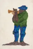 Clóvis Graciano, Músico, 1970, guache sobre papel