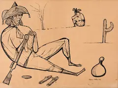 Cangaceiro by Aldemir Martins, 1954, nanquim sobre papel, offered Nov 2019