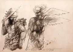Sem Título by Marcelo Grassmann, 1981, sépia sobre papel, offered Nov 2019
