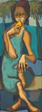 Glênio Bianchetti, Menina e o Picolé, 1984, acrílica e vinil sobre madeira