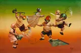 Daniel Osvaldo Carranza, The Magicians, 1987, óleo sobre tela colado em madeira