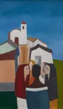 Mario Zanini, Figuras Conversando, 1968, óleo sobre tela