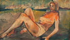 Mulher Deitada by Van Acker, 1970, óleo sobre tela, offered Nov 2019