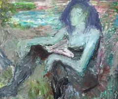 Mulher Sentada by Antonio Helio Cabral, 1995, óleo sobre Tela, offered Nov 2019
