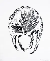 Frans Krajcberg, Folhas, 2003, xilogravura