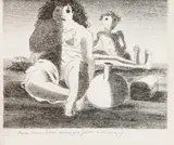 Candido Portinari, Retirantes com Botija e Baú, gravura em metal sobre papel