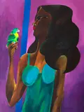 Mulher com Papagaio by Aldemir Martins, 1977, acrílica sobre tela, offered Nov 2019