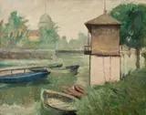 Mario Zanini, Barcos, óleo sobre placa