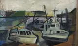 Barcos em Ubatuba by Aldo Bonadei, 1945, óleo sobre tela, offered Nov 2019