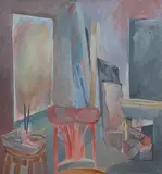 Ateliê by Carlos Fajardo, 1971, óleo sobre tela, offered Nov 2019