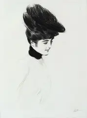 Paul César Helleu, Figura Feminina, gravura em metal sobre papel