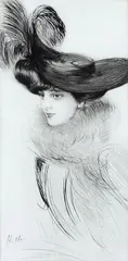 Paul César Helleu, Figura Feminina, gravura em metal sobre papel