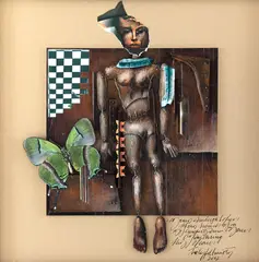 Borboleta Verde by Tide Hellmeister, 2002, técnica mista sobre papel, offered Oct 2019