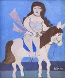 Elza O. S., A Amazona, óleo sobre tela