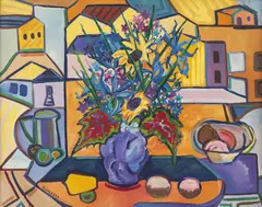 Cidade do Interior by Sorensen, óleo sobre tela, offered Oct 2019