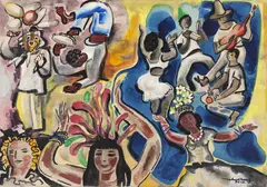 Carnaval by John Graz, 1968, óleo sobre placa, offered Oct 2019