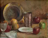Alfredo Rocco, Prato, Frutas e Jarro, 1983, óleo sobre tela