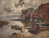 Giordano, Litoral Italiano, óleo sobre tela