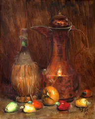 Castellane, Jarro, Garrafa e Frutas, 1981, óleo sobre tela