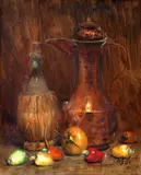 Castellane, Jarro, Garrafa e Frutas, 1981, óleo sobre tela