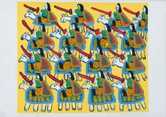 Cavalhada by Antônio Poteiro, serigrafia sobre papel, offered Oct 2019