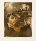 Hans Gruzinsky, Vilarejo, 1972, gravura em metal sobre papel