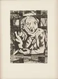 Candido Portinari, Homem na Janela, 1946, gravura a água-forte sobre papel