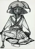 Cangaceiro by Aldemir Martins, 1955, nanquim sobre papel, offered Oct 2019
