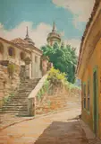 Edy Gomes Carôllo, Igreja São Francisco - Ouro Preto, 1976, óleo sobre placa