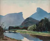 Moacyr Alves, A Ponte Barra da Tijuca, 1947, óleo sobre tela