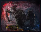 Flavio Shiro, Sem Título, guache sobre papel colado em madeira