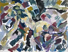 Mulher Deitada by Antonio Helio Cabral, 1997, óleo sobre tela, offered Oct 2019