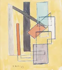 Sem Título by Leopoldo Raimo, 1953, técnica mista sobre papel, offered Oct 2019