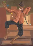 Músico com bandeirinhas (Homenagem a Volpi) by Clóvis Graciano, 1966, óleo sobre tela, offered Oct 2019