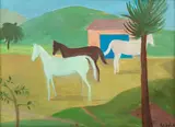 Francisco Rebolo, Paisagem Rural, 1976, óleo sobre placa